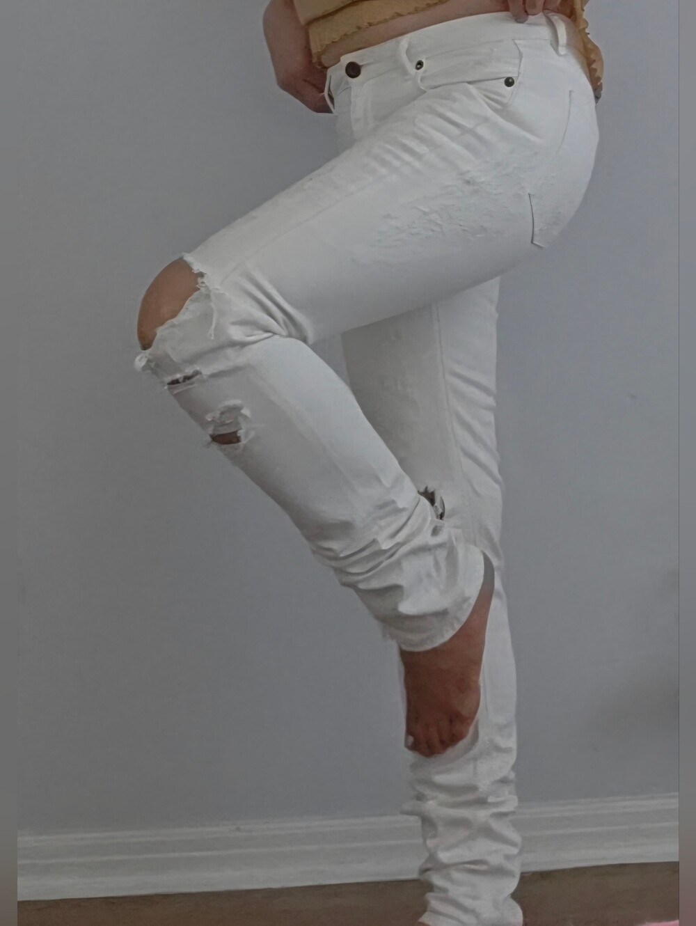 OFF WHITE c/o VIRGIL ABLOH.“DENIM LABEL” DIAG SKINNY 5 POCKET. 26 made in Italy